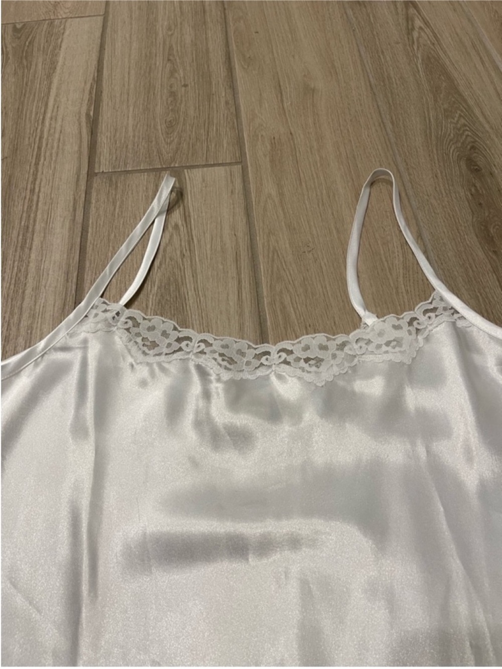Victoria's Secret Vintage Gold Label White Ruffle Lace Silk Bow Slip Dress Sz M - Picture 4 of 9